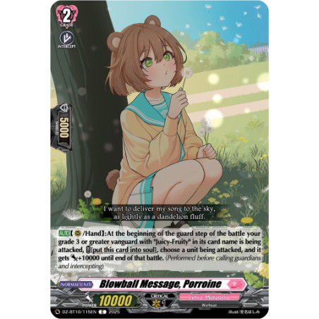 Vanguard_TCG_card_DZ-BT10_115EN_C_Blowball_Message_Porroine_Dragonsoul_Resonance