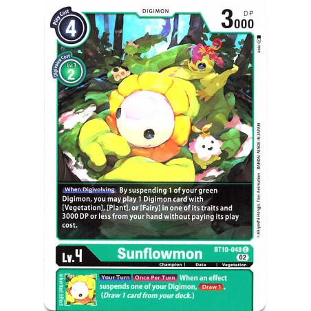 Digimon_TCG_BT10-048_Sunflowmon_Common_Xros_Encounter_Card_Game