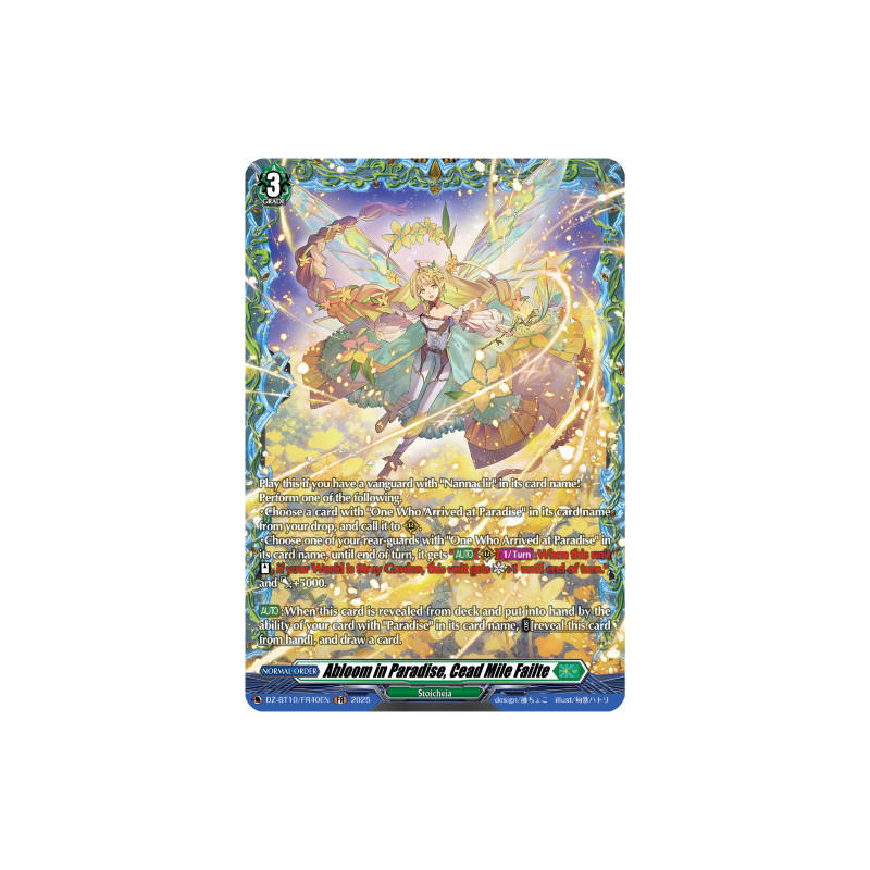 Vanguard_TCG_card_DZ-BT10_FR40EN_FR_Abloom_in_Paradise_Cead_Mile_Failte_Dragonsoul_Resonance