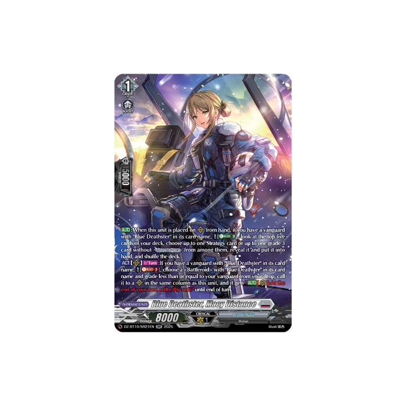 Vanguard_TCG_card_DZ-BT10_SR21EN_SR_Blue_Deathster_Macy_Distance_Dragonsoul_Resonance