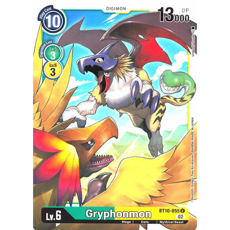 Digimon_TCG_BT10-055_Gryphonmon_Uncommon_Xros_Encounter_Card_Game