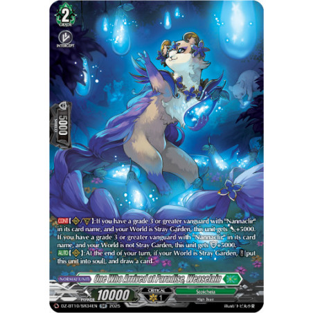 Vanguard_TCG_card_DZ-BT10_SR34EN_SR_One_Who_Arrived_at_Paradise_Weaselain_Dragonsoul_Resonance