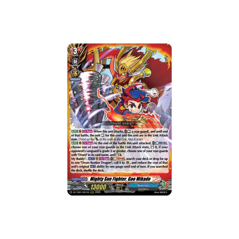 Vanguard_TCG_card_DZ-TB01_001EN_RRR_Mighty_Sun_Fighter_Gao_Mikado_Future_Card_Buddyfight