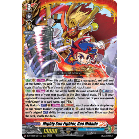 Vanguard_TCG_card_DZ-TB01_001EN_RRR_Mighty_Sun_Fighter_Gao_Mikado_Future_Card_Buddyfight