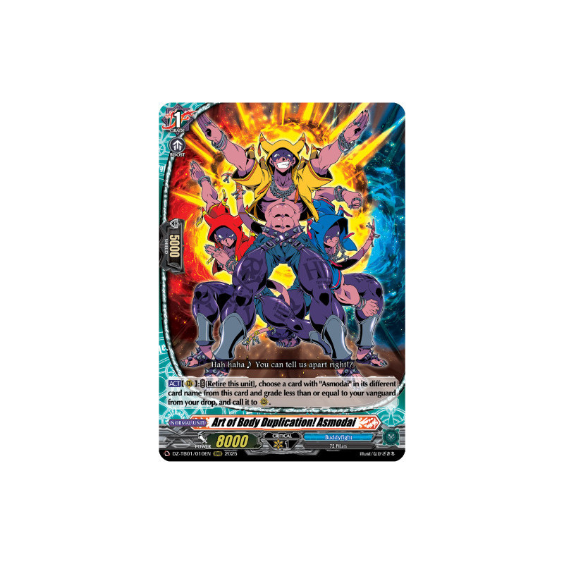 Vanguard_TCG_card_DZ-TB01_010EN_RRR_Art_of_Body_Duplication_Asmodai_Future_Card_Buddyfight
