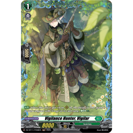 Vanguard_TCG_card_DZ-BT11_FR38EN_FR_Vigilance_Hunter_Vigilar_Symphony_of_Might_Bloom