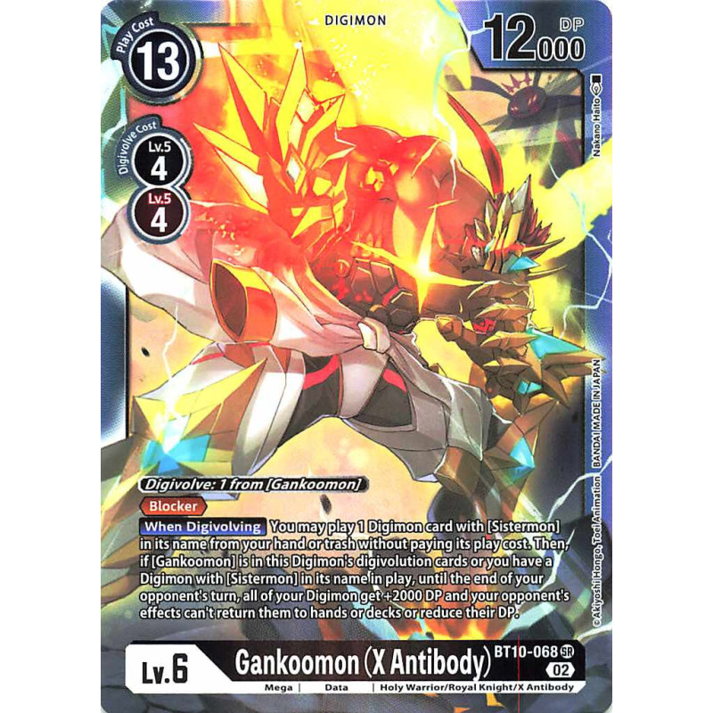 Digimon_TCG_BT10-068_Gankoomon_(X_Antibody)_Super_Rare_Xros_Encounter_Card_Game