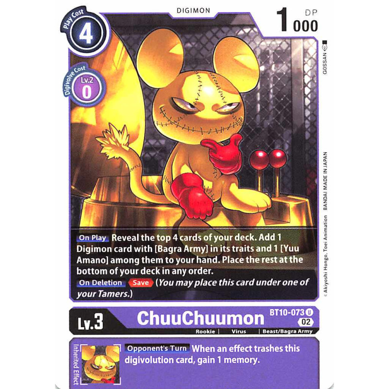 Digimon_TCG_BT10-073_ChuuChuumon_Uncommon_Xros_Encounter_Card_Game