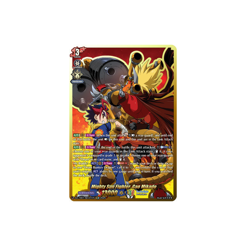 Vanguard_TCG_card_DZ-TB01_SEC01EN_SEC_Mighty_Sun_Fighter_Gao_Mikado_Future_Card_Buddyfight
