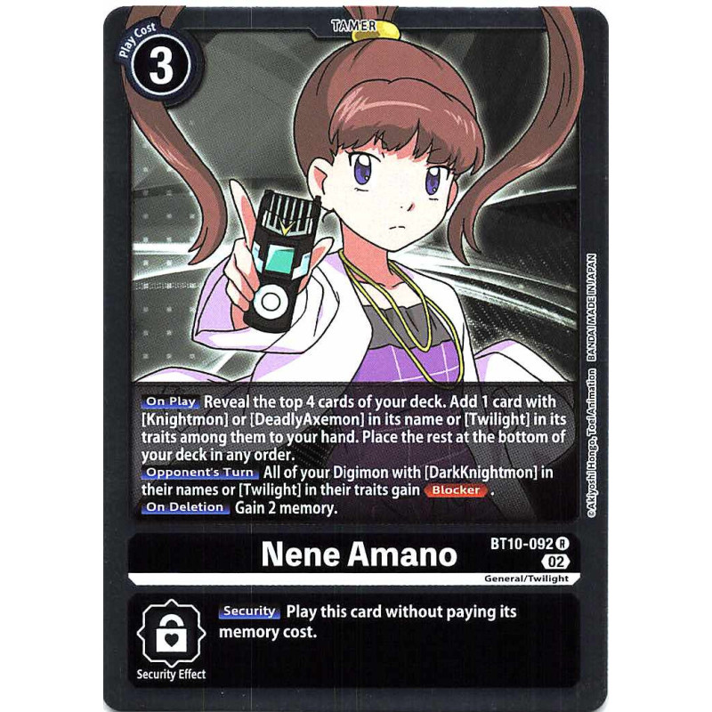 Digimon_TCG_BT10-092_Nene_Amano_Rare_Xros_Encounter_Card_Game