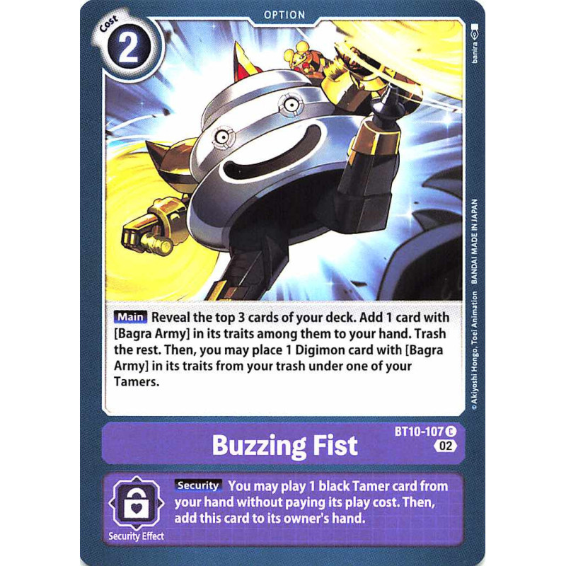Digimon_TCG_BT10-107_Buzzing_Fist_Common_Xros_Encounter_Card_Game