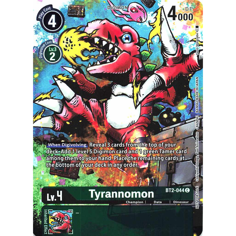 Digimon_TCG_BT10_BT2-044_AA_TyrannomonAlternative_Art_Xros_Encounter_Card_Game
