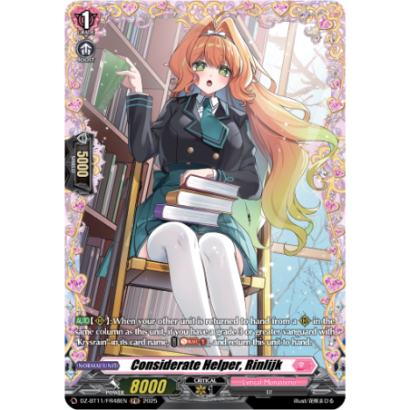 Vanguard_TCG_card_DZ-BT11_FR48EN_FR_Considerate_Helper_Rinlijk_Symphony_of_Might_Bloom