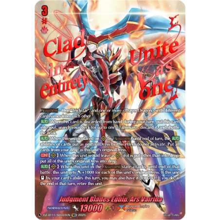 Vanguard_TCG_card_DZ-BT11_SEC01EN_SEC_Judgment_Blades_Equip_Ars_Vairina_Symphony_of_Might_Bloom