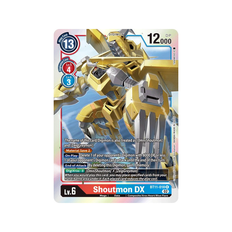 Digimon_TCG_BT11-018_Shoutmon_DXRare_Dimensional_Phase_Card_Game