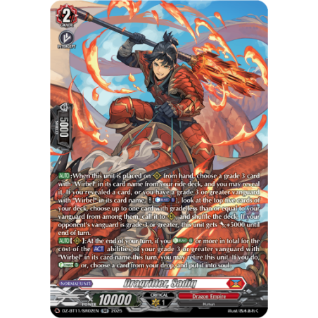 Vanguard_TCG_card_DZ-BT11_SR02EN_SR_Dragritter_Sadiq_Symphony_of_Might_Bloom