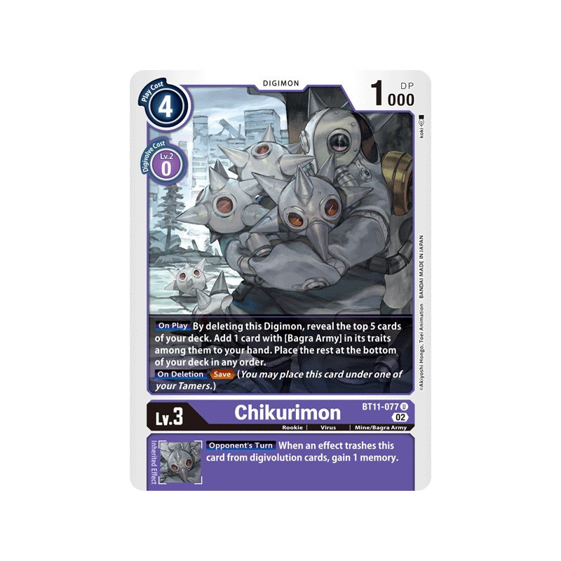 Digimon_TCG_BT11-077_ChikurimonUncommon_Dimensional_Phase_Card_Game