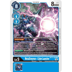 Digimon_TCG_BT11-030_FOIL_MetalGreymon_+_Cyber_LauncherFoil_Dimensional_Phase_Card_Game