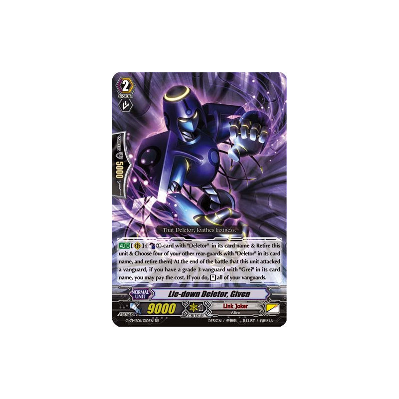 Vanguard_TCG_card_G-CMB01_010EN_RR_Lie-down_Deletor_Given_Vanguard_Deletor
