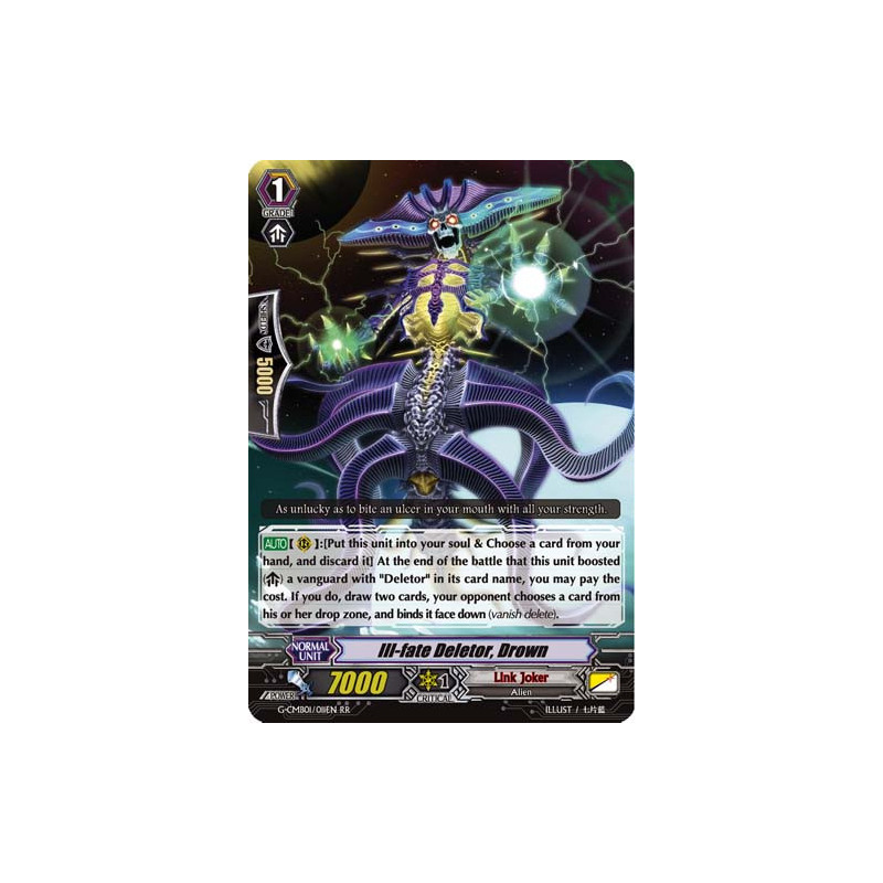 Vanguard_TCG_card_G-CMB01_011EN_RR_Ill-fate_Deletor_Drown_Vanguard_Deletor