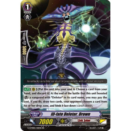 Vanguard_TCG_card_G-CMB01_011EN_RR_Ill-fate_Deletor_Drown_Vanguard_Deletor