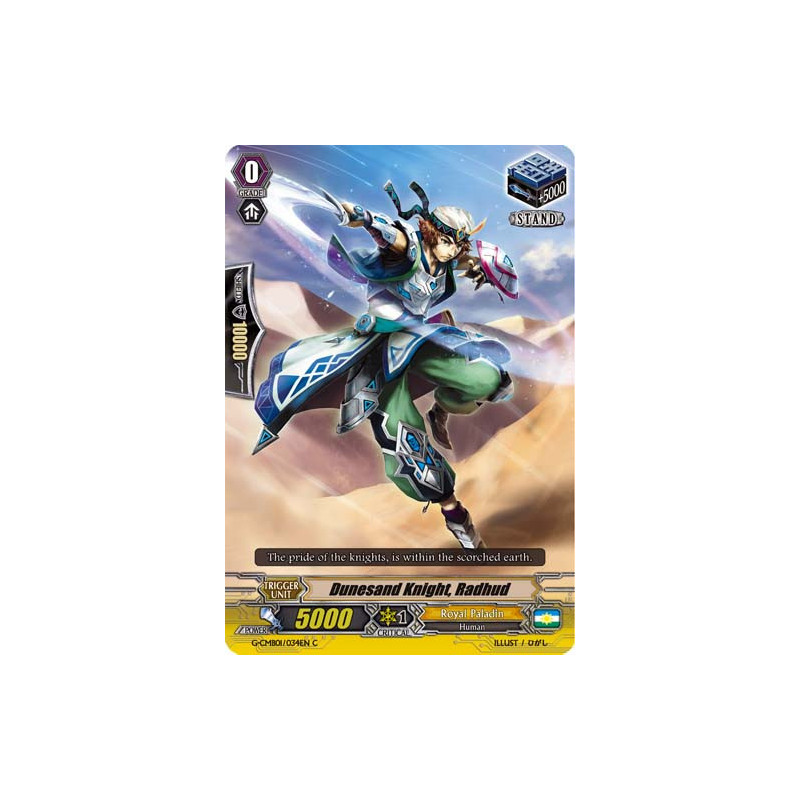 Vanguard_TCG_card_G-CMB01_034EN_C_Dunesand_Knight_Radhud_Vanguard_Deletor