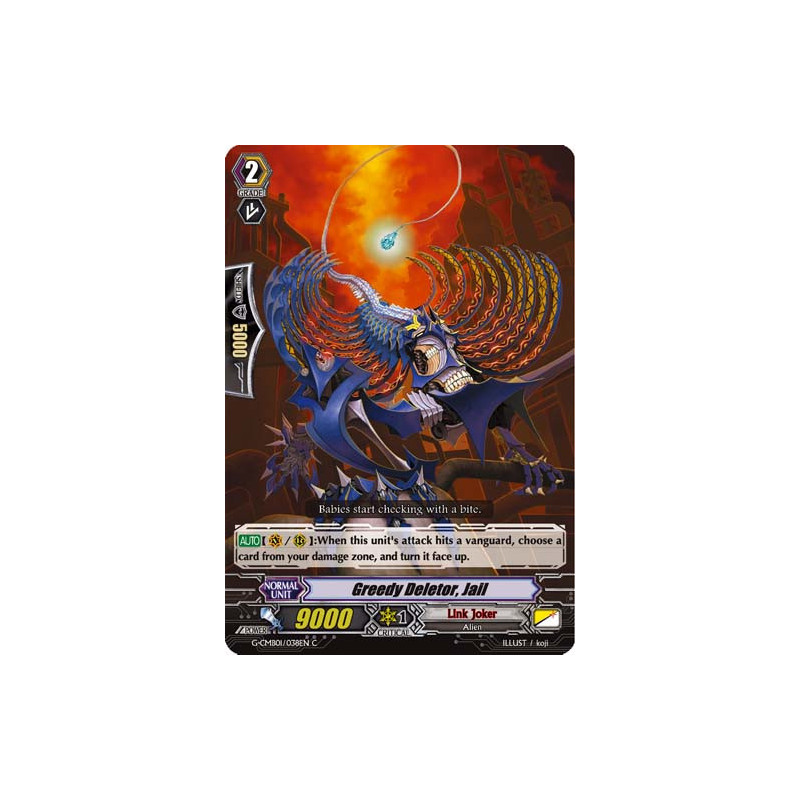 Vanguard_TCG_card_G-CMB01_038EN_C_Greedy_Deletor_Jail_Vanguard_Deletor