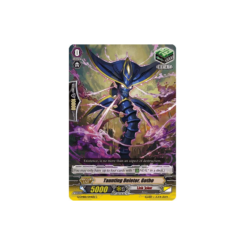 Vanguard_TCG_card_G-CMB01_044EN_C_Taunting_Deletor_Gotho_Vanguard_Deletor