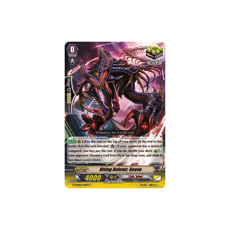 Vanguard_TCG_card_G-CMB01_045EN_C_Biting_Deletor_Geeva_Vanguard_Deletor