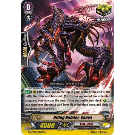 Vanguard_TCG_card_G-CMB01_045EN_C_Biting_Deletor_Geeva_Vanguard_Deletor