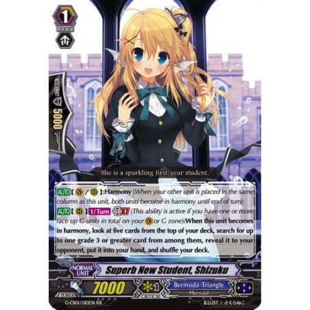 Vanguard_TCG_card_G-CB01_010EN_RR_Superb_New_Student_Shizuku_Academy_of_Divas