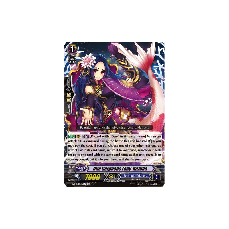 Vanguard_TCG_card_G-CB01_019EN-B_R_Duo_Gorgeous_Lady_Kazuha_Academy_of_Divas