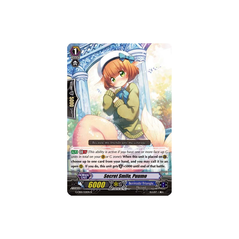 Vanguard_TCG_card_G-CB01_021EN_Foil_Foil-R_Secret_Smile_Puumo_Academy_of_Divas