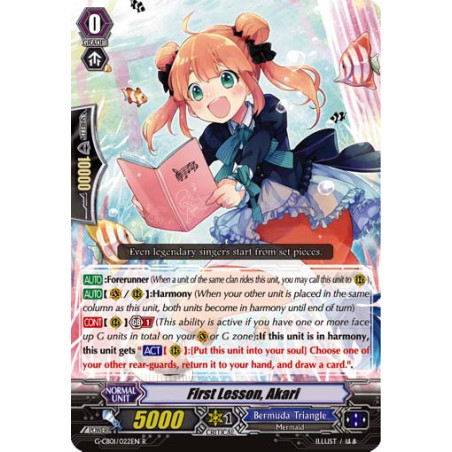 Vanguard_TCG_card_G-CB01_022EN_Foil_Foil-R_First_Lesson_Akari_Academy_of_Divas