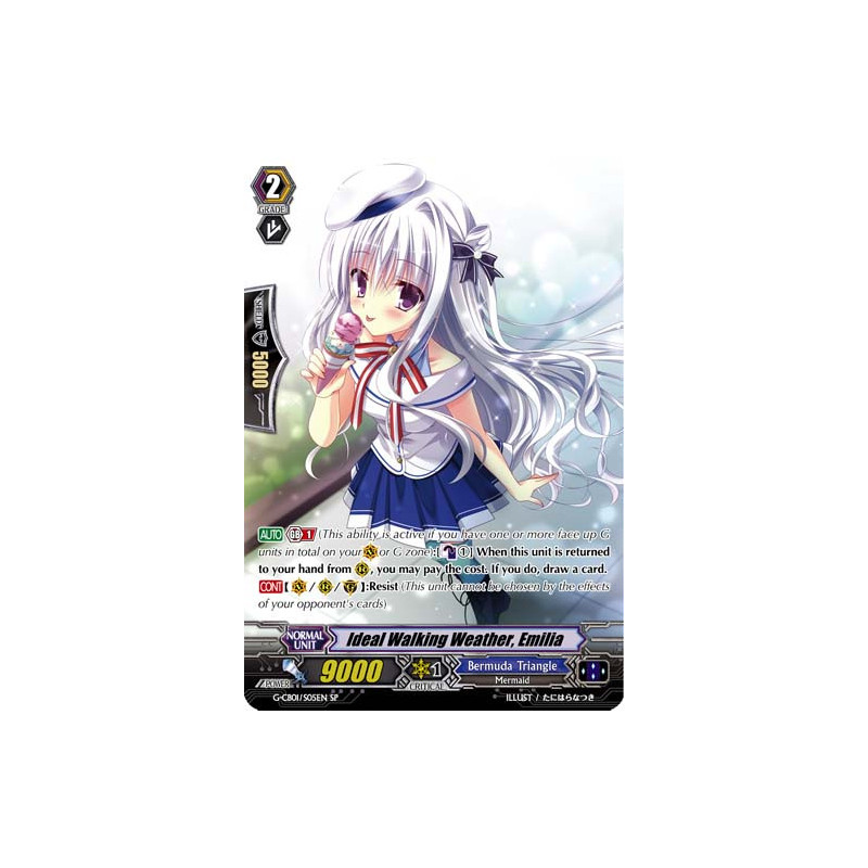 Vanguard_TCG_card_G-CB01_S05EN_SP_Ideal_Walking_Weather_Emilia_Academy_of_Divas