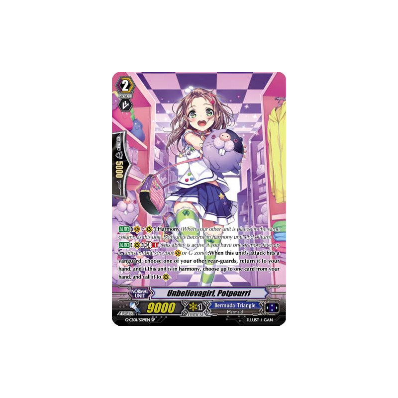 Vanguard_TCG_card_G-CB01_S09EN_SP_Unbelievagirl_Potpourri_Academy_of_Divas