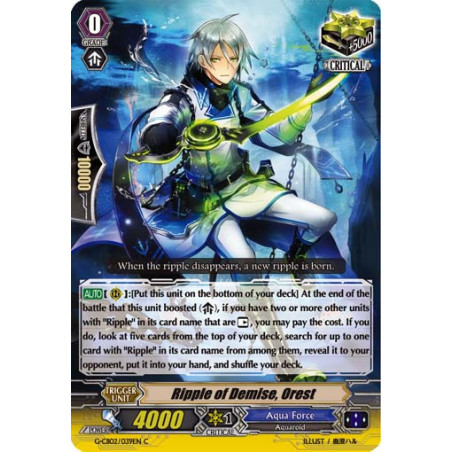 Vanguard_TCG_card_G-CB02_039EN_C_Ripple_of_Demise_Orest_Commander_of_the_Incessant_Waves