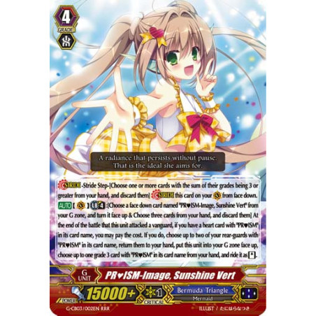 Vanguard_TCG_card_G-CB03_002EN_RRR_PRISM-Image_Sunshine_Vert_Blessing_of_Divas