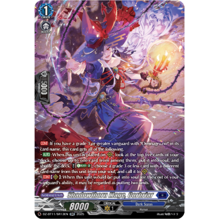 Vanguard_TCG_card_DZ-BT11_SR13EN_SR_Shadowthorn_Mage_Corbriar_Symphony_of_Might_Bloom