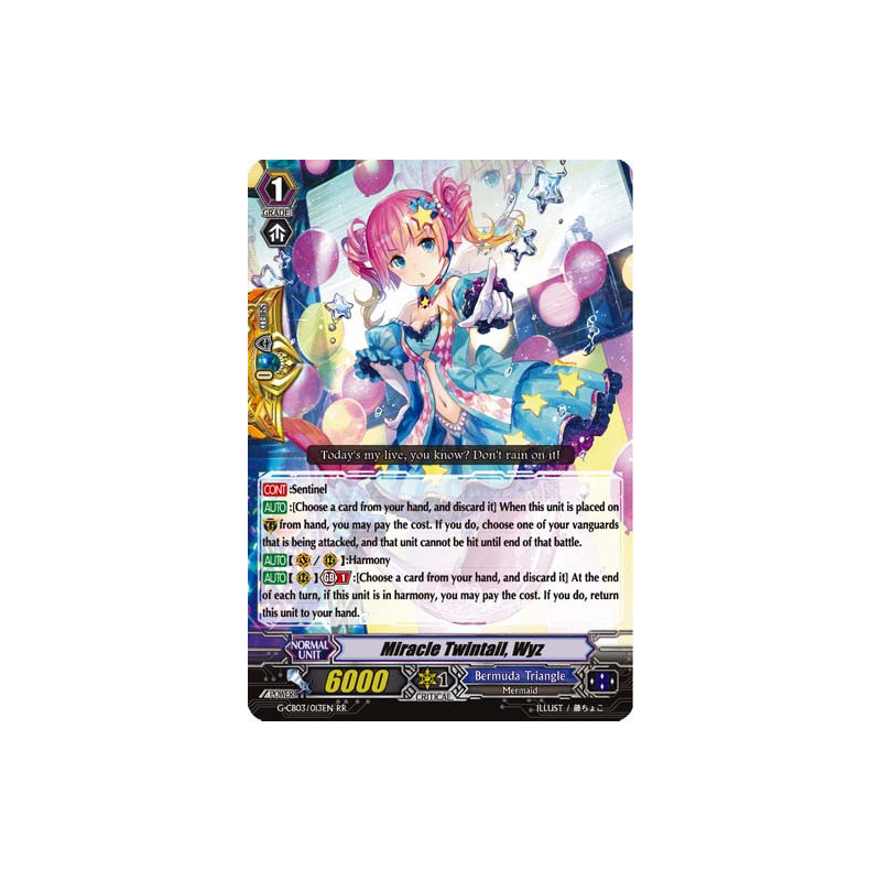 Vanguard_TCG_card_G-CB03_013EN_RR_Miracle_Twintail_Wyz_Blessing_of_Divas