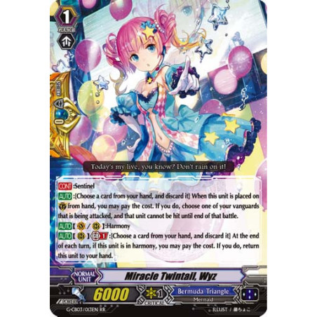 Vanguard_TCG_card_G-CB03_013EN_RR_Miracle_Twintail_Wyz_Blessing_of_Divas
