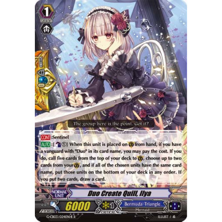 Vanguard_TCG_card_G-CB03_024EN-B_R_Duo_Create_Quill_Ilya_Blessing_of_Divas