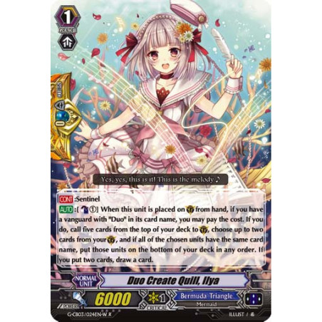 Vanguard_TCG_card_G-CB03_024EN-W_R_Duo_Create_Quill_Ilya_Blessing_of_Divas