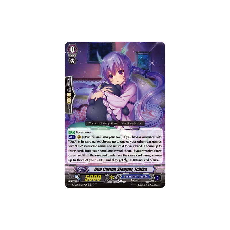 Vanguard_TCG_card_G-CB03_039EN-B_C_Duo_Cotton_Sleeper_Ichika_Blessing_of_Divas