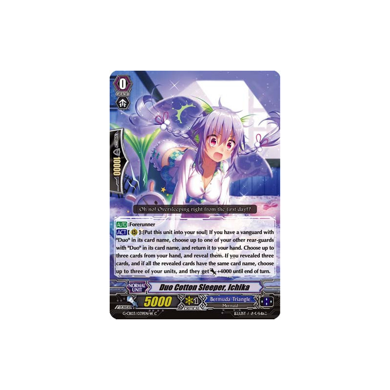 Vanguard_TCG_card_G-CB03_039EN-W_C_Duo_Cotton_Sleeper_Ichika_Blessing_of_Divas