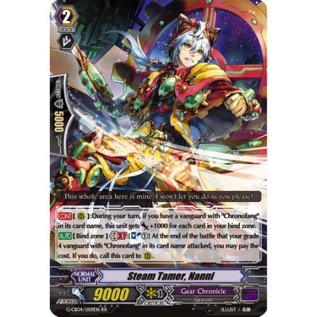 Vanguard_TCG_card_G-CB04_009EN_RR_Steam_Tamer_Nanni_Gear_of_Fate