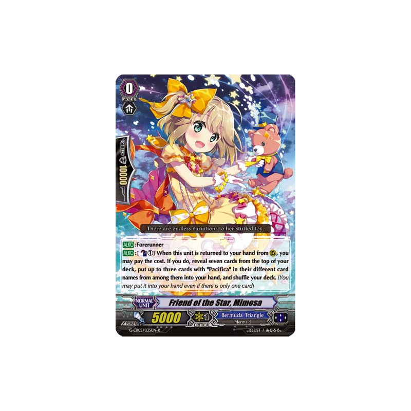 Vanguard_TCG_card_G-CB05_035EN_R_Friend_of_the_Star_Mimosa_Prismatic_Divas
