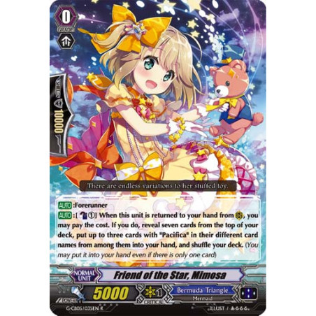 Vanguard_TCG_card_G-CB05_035EN_R_Friend_of_the_Star_Mimosa_Prismatic_Divas