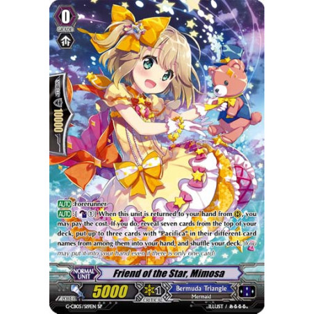 Vanguard_TCG_card_G-CB05_S19EN_SP_Friend_of_the_Star_Mimosa_Prismatic_Divas