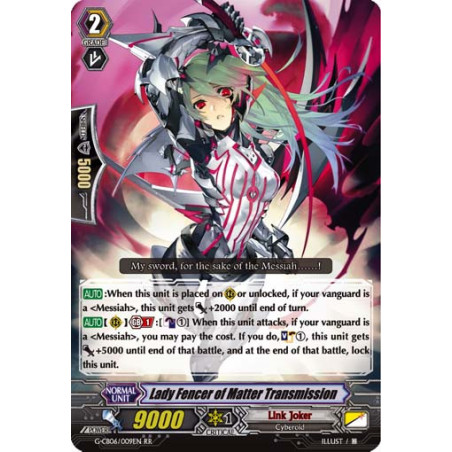 Vanguard_TCG_card_G-CB06_009EN_RR_Lady_Fencer_of_Matter_Transmission_Rondeau_of_Chaos_Salvation